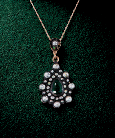Zümrütlü Elmas Kolye 0,86 ct.