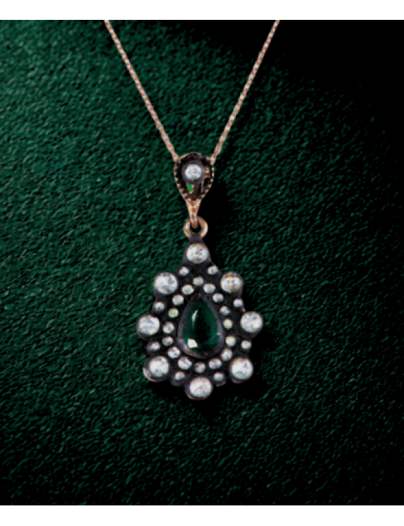 Zümrütlü Elmas Kolye 0,86 ct.