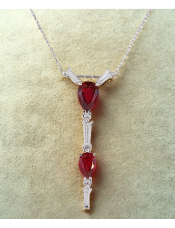 Yakut Taşlı Pırlanta Kolye 1,75 ct.